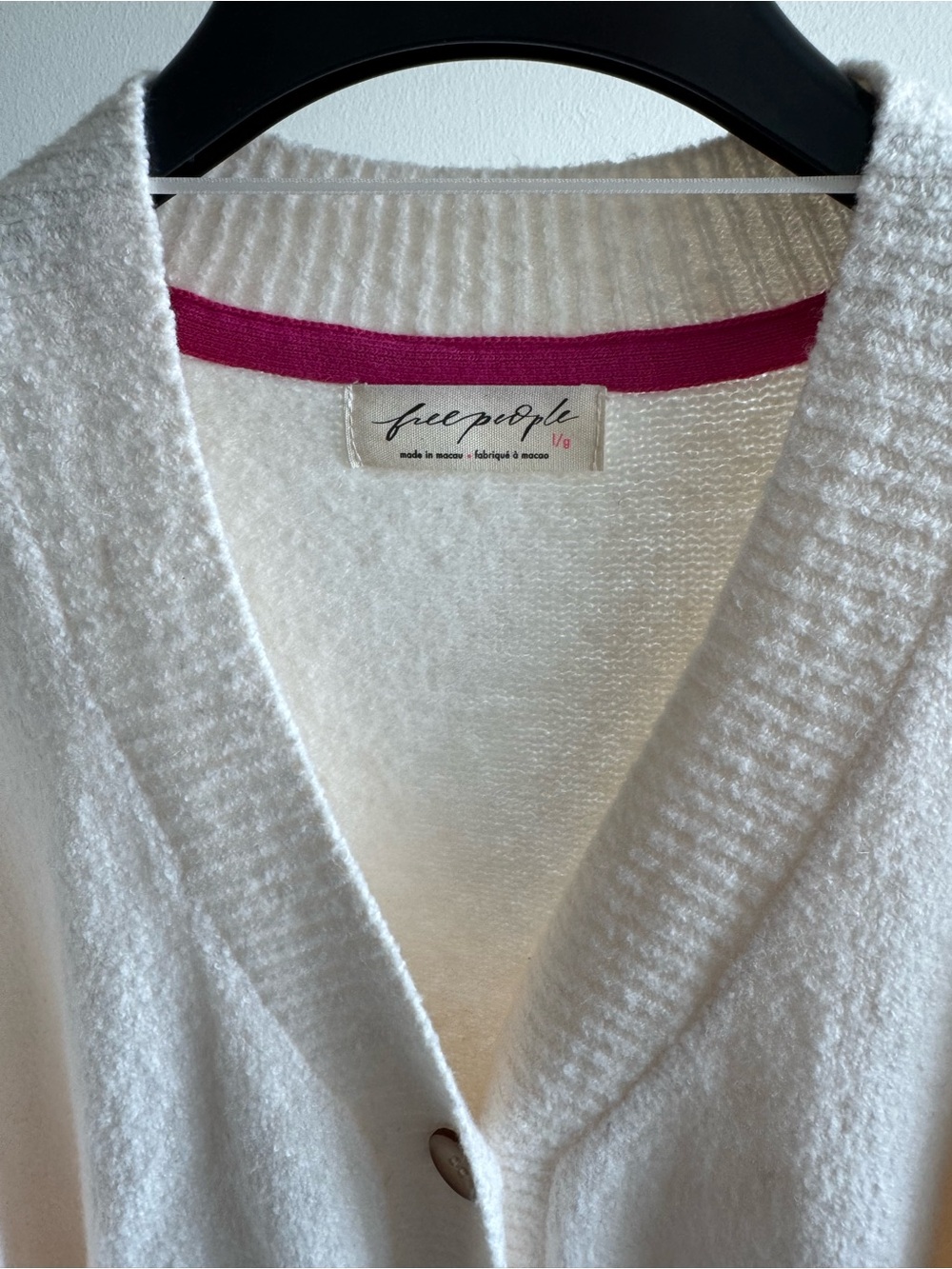 Free People Cream Button-Front V-Neck Cardigan - Picture 3 of 5